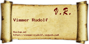 Vimmer Rudolf névjegykártya